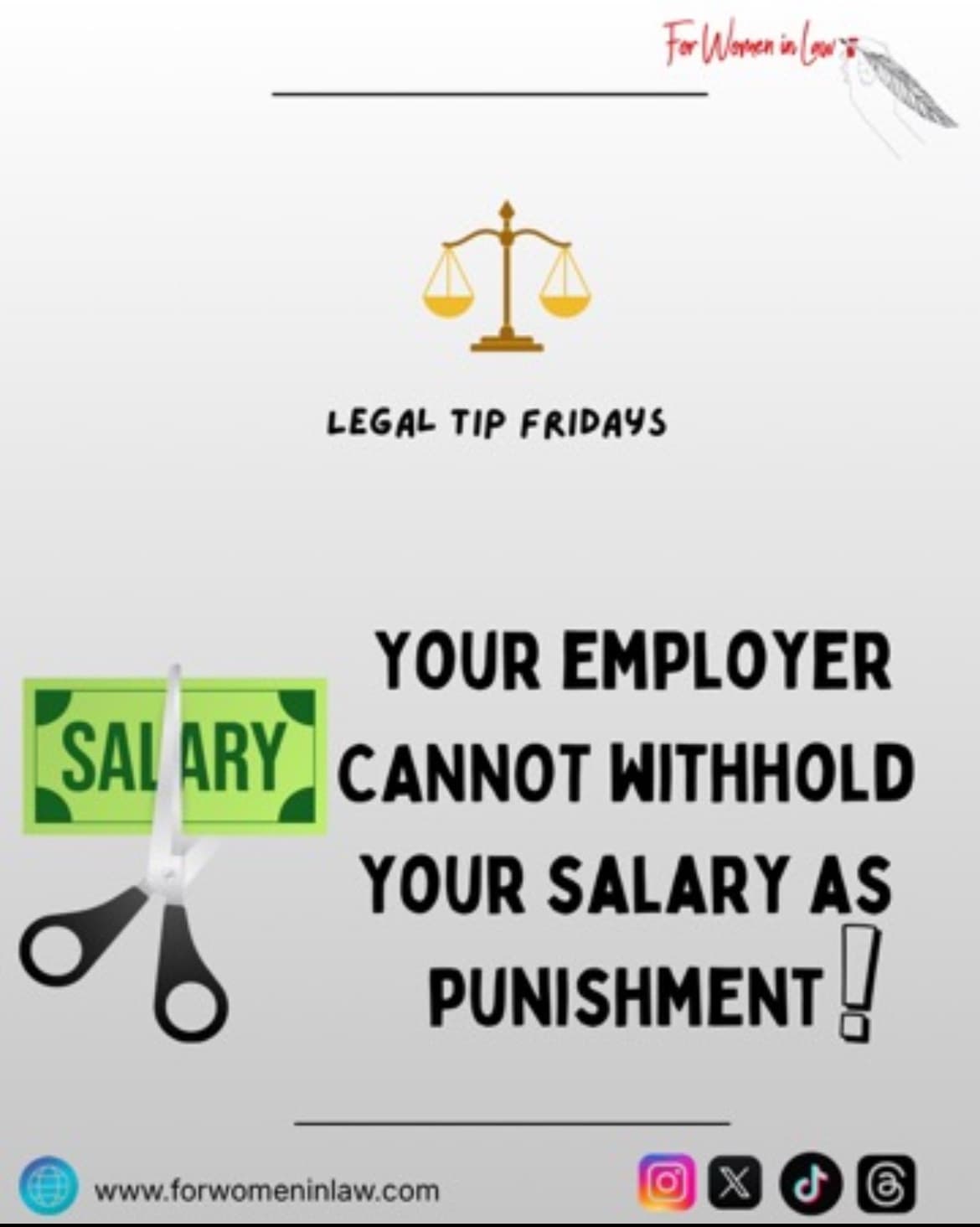 YOUR SALARY CANNOT BE USED AS PUNISHMENT!